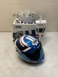 SHOEI RF-1200 VALKYRIE BLUE/WHITE MEDIUM FULL FACE FLIP UP HELMET - Picture 1 of 12