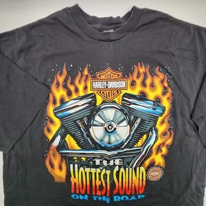 Vintage 1996 Harley Davison THE HOTTEST SOUND ON THE ROAD T-shirt size 3XL Rare - Picture 1 of 11