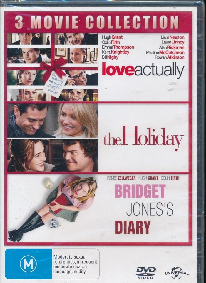 3 Movie Set Bridget Jones's Diary The Holiday Love Actually DVD Region 2 4
