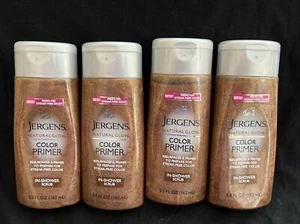 NEW 4PK Jergens Natural Glow Color Primer In-Shower Scrub, Streak Free, 5.5oz ea - Picture 1 of 11