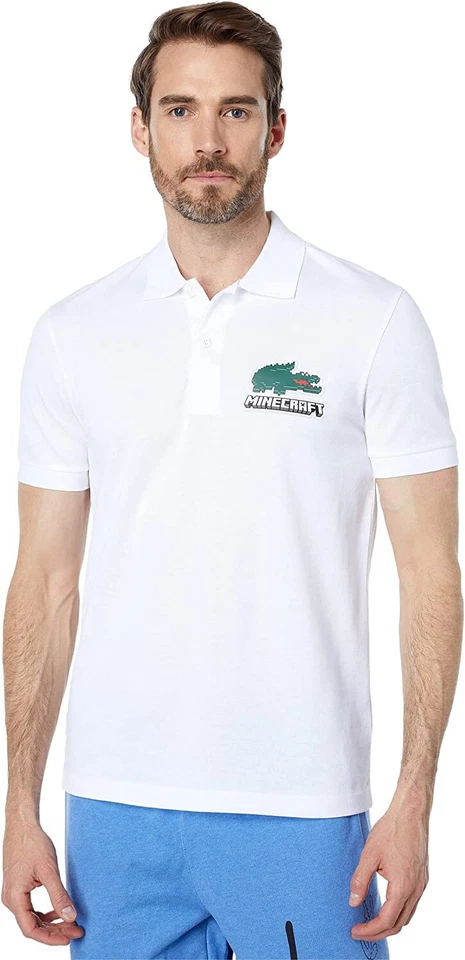 Lacoste Short Sleeve Graphic Minecraft Logo and Croc On Left Chest Polo 3XL