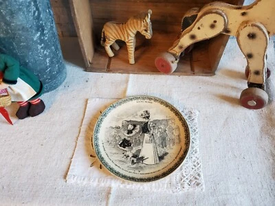 1 'assiette ancienne HB et Cie Terre de fer - " bain de mer" - Photo 1/4