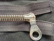 Riri Separating Zipper Pearl Gray, Black Metal 6mm, 24 3/4”