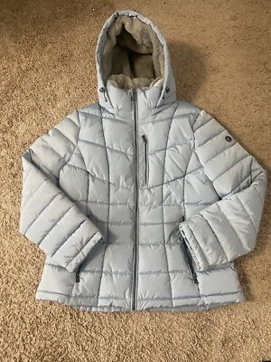 Chaqueta Calvin Klein Hombre Abrigo Abombado Con Capucha Cremallera Nylon Azul Grande Foto 1 de 4