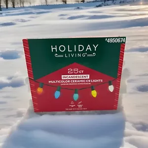 25 Ct Holiday Living,Multi-Color Ceramic C9 Incandescent Lights - 25 Ft Outdoor - Picture 1 of 5