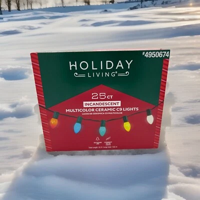 25 Ct Holiday Living,Multi-Color Ceramic C9 Incandescent Lights - 25 Ft Outdoor - Image 1 of 4