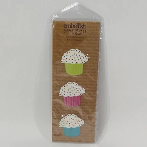 Embellish Your Story by Roeda Set of 3 CUPCAKE Magnets 2010 Demdaco #13610 - Picture 1 of 8