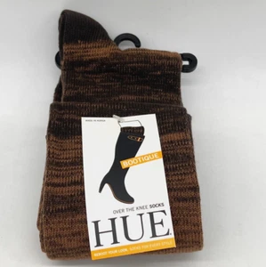 HUE Brown Ribbed Ombre Over The Knee Socks One Size U17109 One Pair - Picture 1 of 4