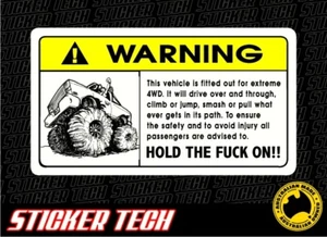 WARNING EXTREME ROCK CRAWLER 4WD 4X4 STICKER DECAL SUITS UTE GQ GU PATROL FJ - Picture 1 of 1