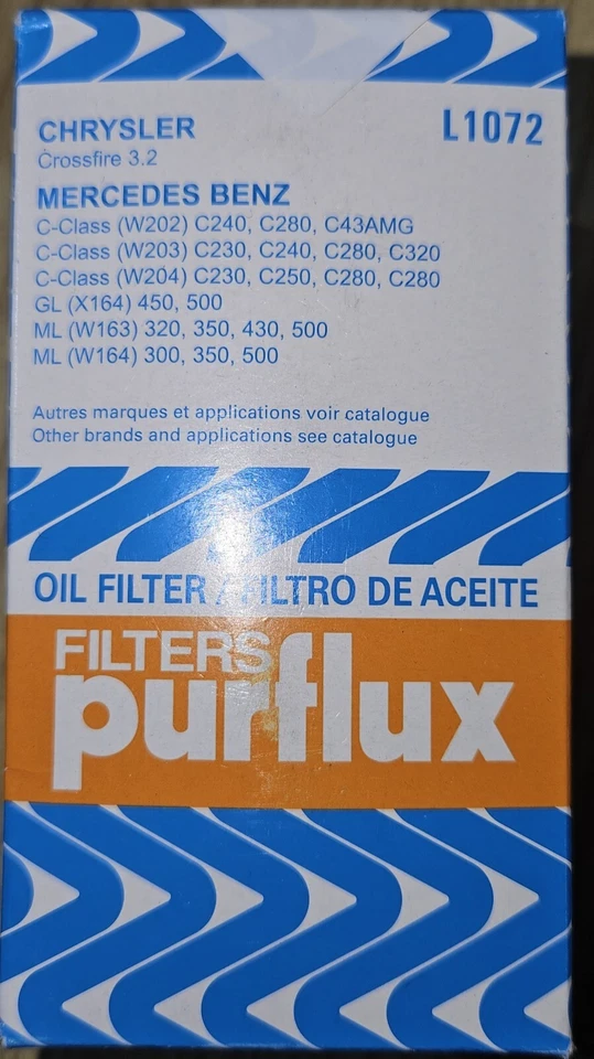 Filtro Olio Purflux L1072 per Mercedes Benz - Immagine 1 di 1