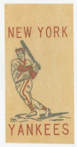 1950s VINTAGE New York Yankees Wax Transfer 3.5" x 6.5" EXCELLENT CONDITION - Picture 1 of 1