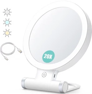 B Beauty Planet Magnifying Mirror with Light 20X/1X Double Sided Tabletop Mirror