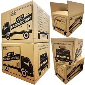 STRONG LARGE QUALITY Cardboard House Moving Boxes- Strong Removal Packing Boxes - Picture 1 of 22