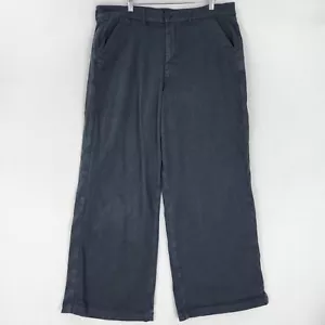 American Eagle Pants Women 18 Washed Black Super High Rise Baggy Wide Leg Casual - Picture 1 of 12