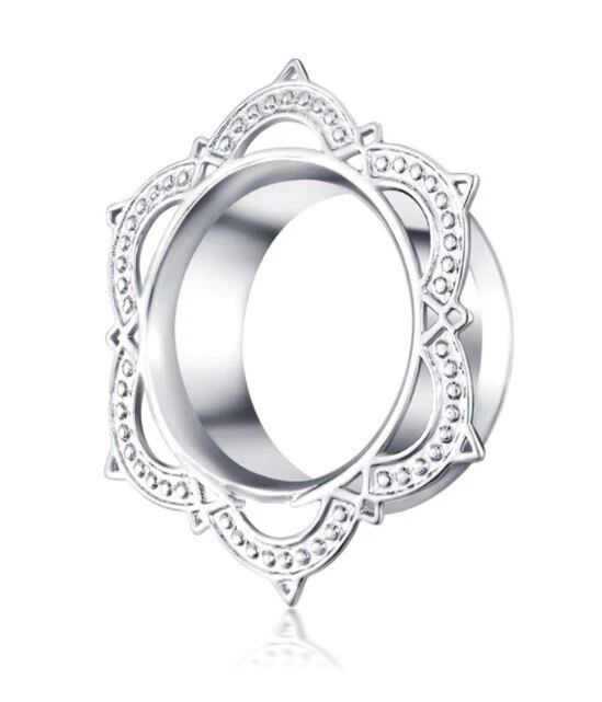 Tappi Per Orecchie Dangle Tunnel In Flesh Argento Gioielli Moda Regalo - Immagine 1 di 2