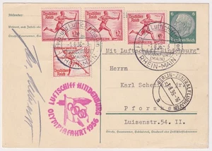 Zeppelinpost Olympiafahrt 1936 Si 427 Ba Signature Originale Du Bord Électricien - Picture 1 of 2