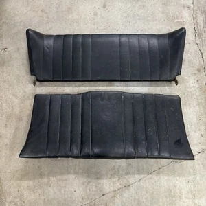 Porsche 356 A Rear Seat Back Set UPPER & LOWER Black Vinyl - Picture 1 of 19