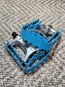VP Double Trap Pedals 9/16" Old School Bmx Maui Blue - Picture 1 of 2