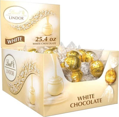 Lindt LINDOR Trufas de Caramelo de Chocolate Blanco, Caramelo de Chocolate Blanco con Suave,  Foto 1 de 4
