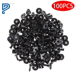Fit For Nissan 100×Bumper Clips Plastic Rivet Fastener Mud Flaps Fender Push 8mm - Picture 1 of 9