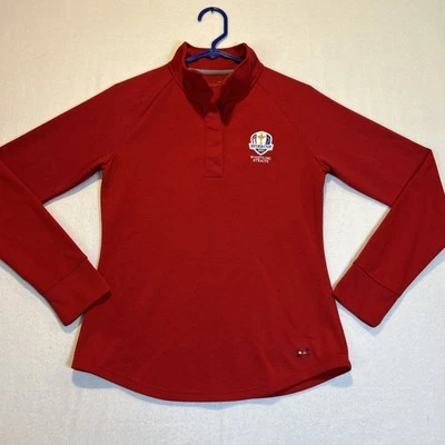Under Armour PGA Ryder Cup manga larga broches de presión para mujer pequeños rojos Foto 1 de 4
