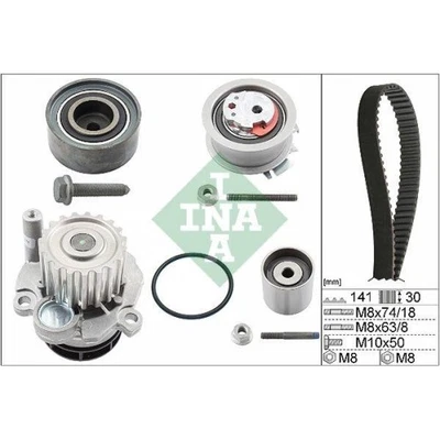 Bomba De Agua + Kit Correa Distribución Schaeffler Ina 530 0405 30 para Audi VW - Imagen 1 de 2