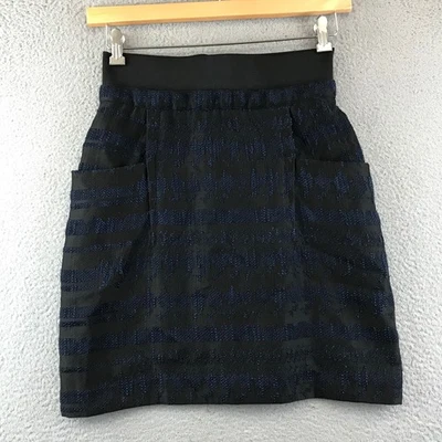 3.1 Phillip Lim 女式提花短铅笔裙黑色/海军蓝黑色 8 — 第 1/4 张图片