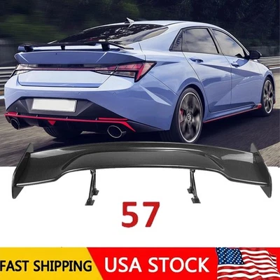 For HYUNDAI ELANTRA 57" GT Rear Trunk Spoiler Wing /Carbon Fiber Look Foto 1 de 4