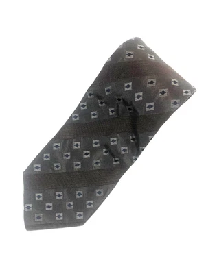 Corbata de cuello geométrica gris carbón hecha en Italia 100 % seda Bugatchi Uomo vintage Foto 1 de 4