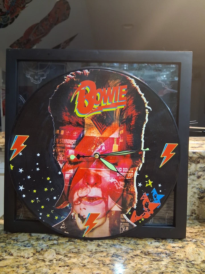 David Bowie vinyl record wall clock Foto 1 de 1