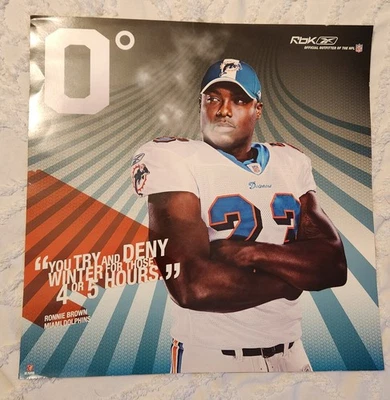 Póster promocional sombrero con tapas marrón Ronnie Miami Dolphins NFL Reebok  Foto 1 de 2