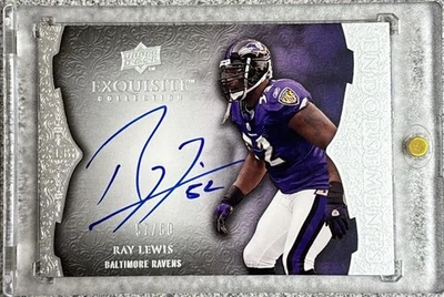 Ray Lewis 2009 Upper Deck Exquisite Collection Endorsements Auto /60 - Image 1 of 2