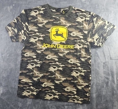 Camisa camuflada John Deere para hombre grande verde años 2000 Y2K camiones agrícolas logotipo vintage Foto 1 de 4