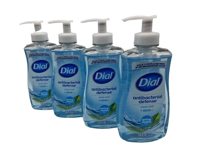 4 x Jabón de manos líquido de defensa antibacteriana con esfera + aloe, aroma a agua de manantial, 11 oz Foto 1 de 2