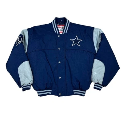 Chaqueta de bombardero universitaria de colección de los 90 Dallas Cowboys acolchada para hombre M nuez moscada de Campri NFL Foto 1 de 4