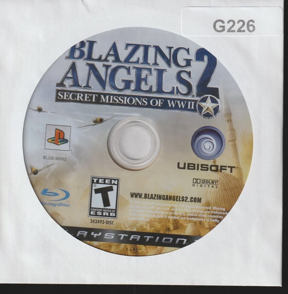 Videojuego Blazing Angels 2: Secret Missions of WWII Sony PlayStation 3 solo blanco Foto 1 de 1