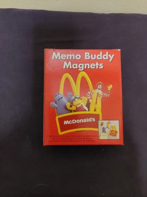 Vtg. McDonald's Memo Buddy Magnets Set - Ronald - Birdie - Grimace Giftco - NOS