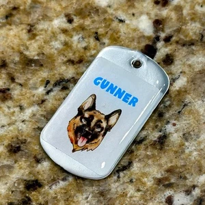 Handmade Pet ID Tag with QR Code Personalized Pet Collar Charm - Picture 1 of 13
