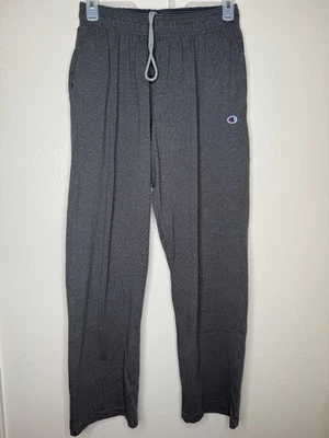 Pantalones de jersey Champion Open Bottom para hombre talla L gris jaspeado tiro alto cintura elástica Foto 1 de 4