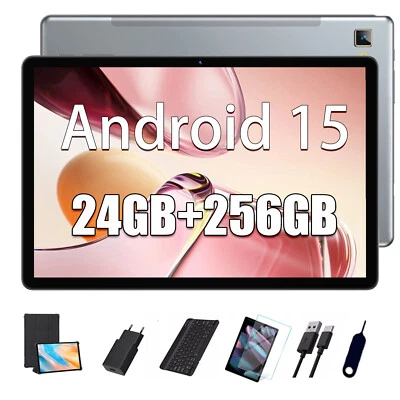 2025 Neu Tablet Android 15 24GB RAM+256GB 8000mAh 10.1 Zoll 13MP+5MP 4G LTE GPS - Bild 1 von 4