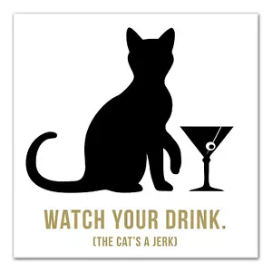 Creative Products Cat Martini 12 x 12 Canvas Wall Art - Picture 1 of 5