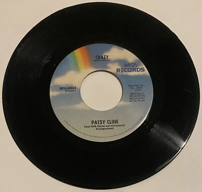 Patsy Cline “ Crazy / Your Cheatin' Heart “ 45 Vinyl Record - Image 1 of 2