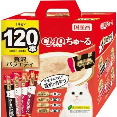 INABA CIAO Churu Cat Snacks Cat Food Assortment Set 120 in total Japan F/S - Image 1 of 4