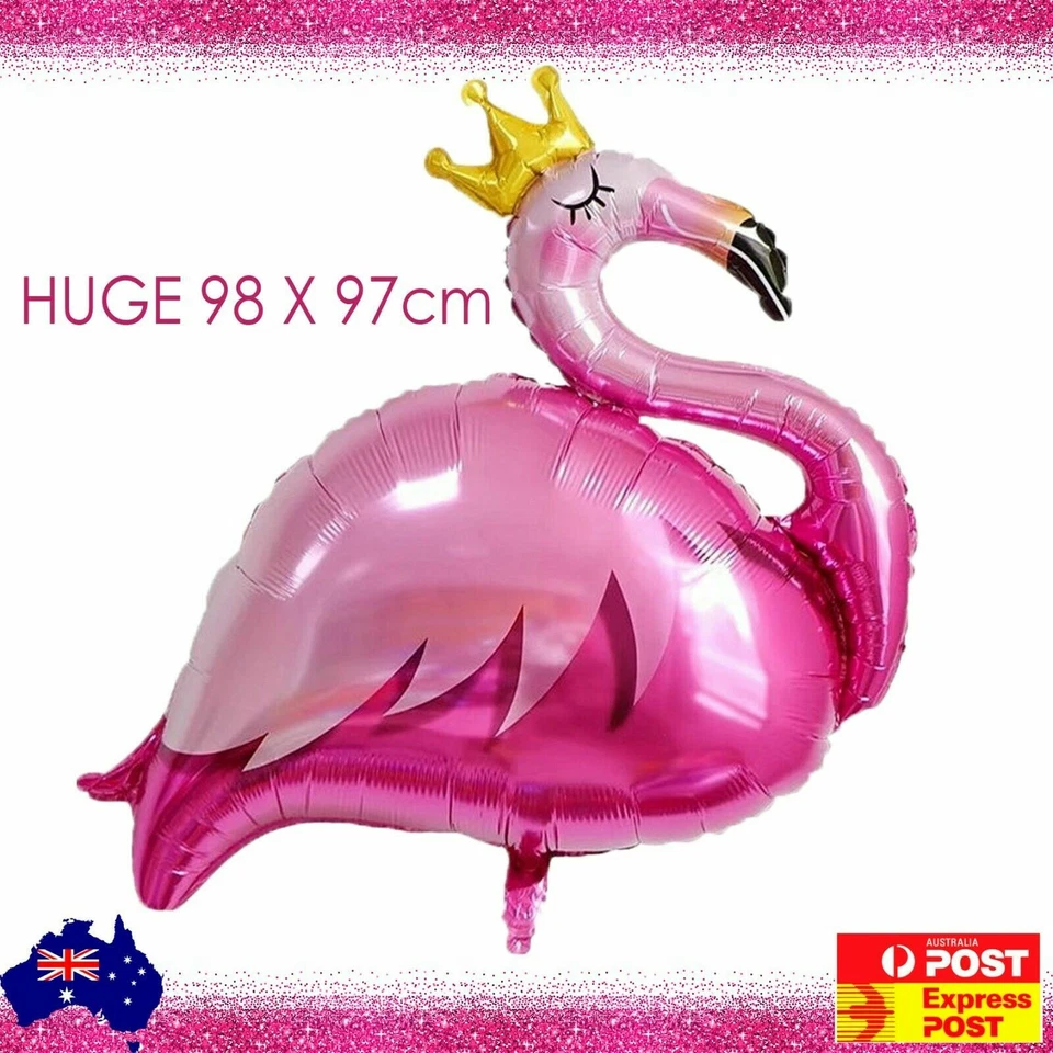 NEW GIANT Flamingo Balloon crown Princess Birthday Helium or Air FREE AUS POST! - image 1 of 1
