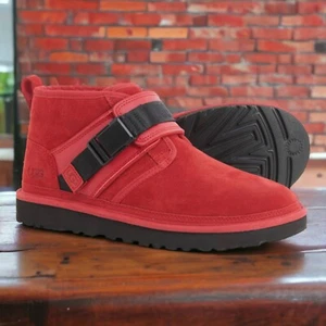 UGG Men's Size 11 Neumel Snapback Red Leather Suede & Wool Chukka Boot NEW - Picture 1 of 8
