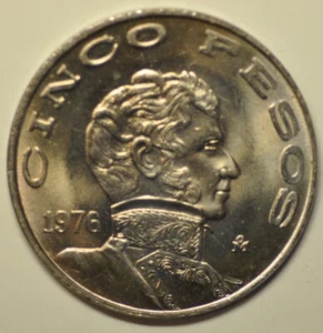 Mexico; 5 Pesos 1976 Mo    KM#472   Gem UNC    mw26548 - Picture 1 of 2