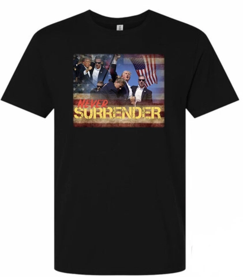 Camiseta negra para hombre Donald Trump Never Surrender S M L XL XXL Foto 1 de 1