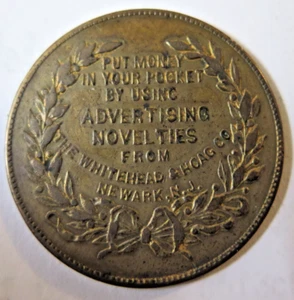PUT MONEY IN YOUR POCKET 4L Clover BRONZE TOKEN MEDAL Whitehead & Hoag GOOD LUCK - Picture 1 of 5