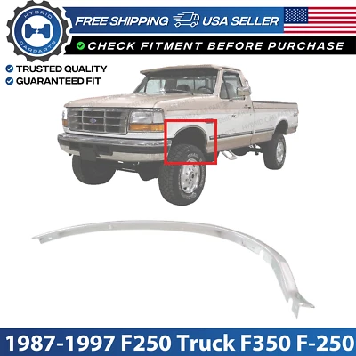New Front Driver LH Side Fender Trim Molding For 1987-1997 F250 Truck F350 F-250 - Image 1 of 4