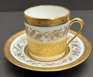 Jammet Seignolles Chenonceau Espresso Cups/saucers Veritable Incrustation 5/sets - Picture 1 of 9